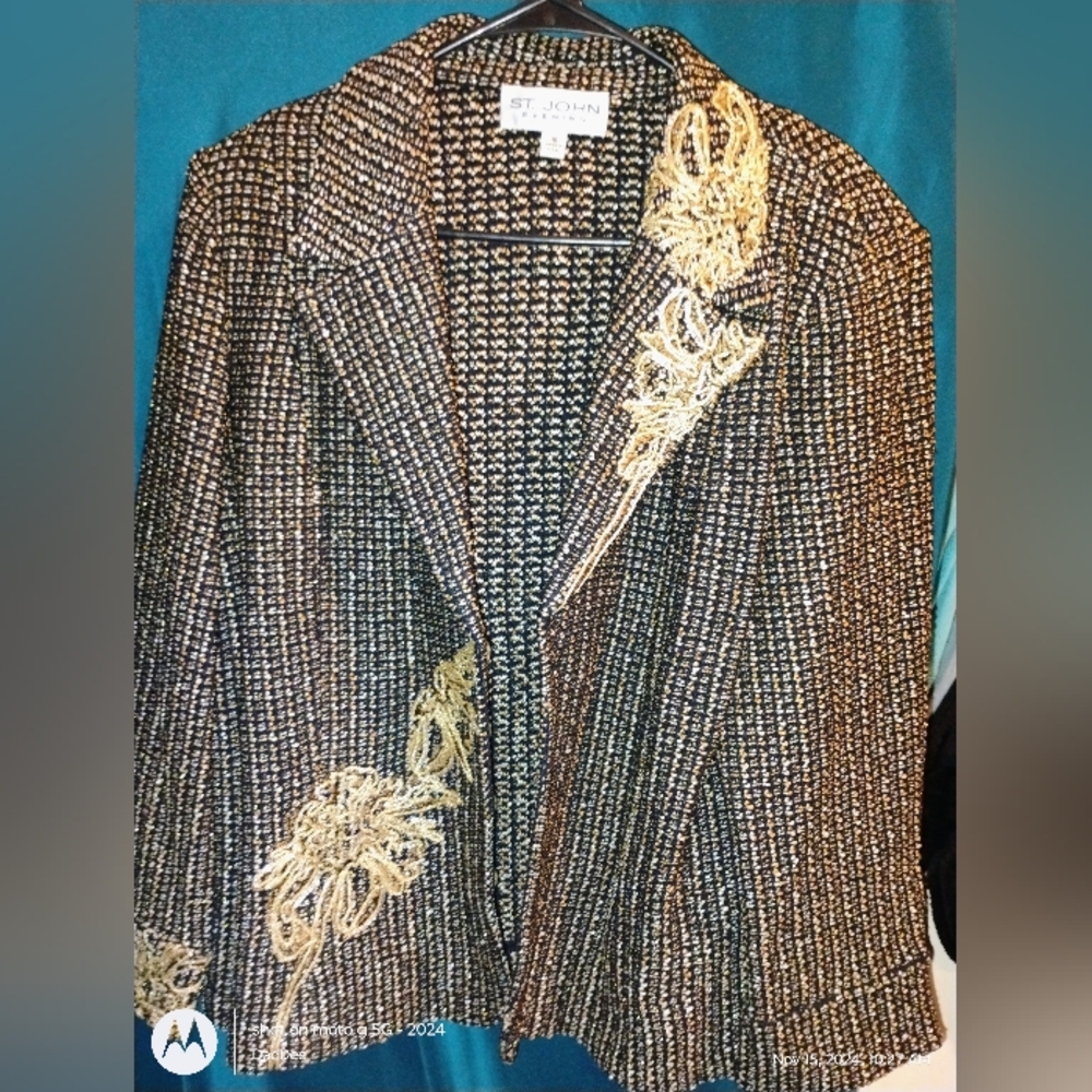 St John evening knited black and gold jacket